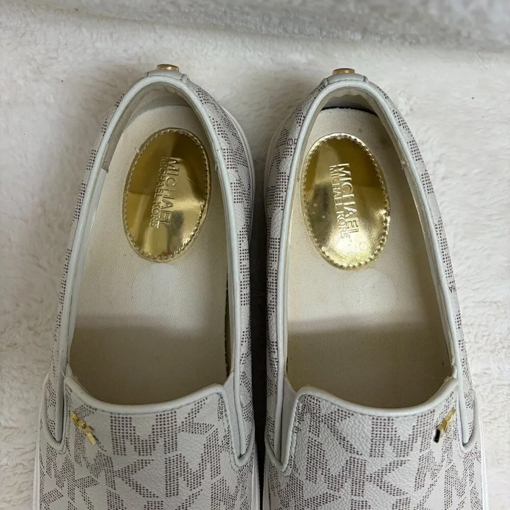 Womens Michael Kors Keaton Slip-on Sneakers White Sz 9 - Picture 6 of 11